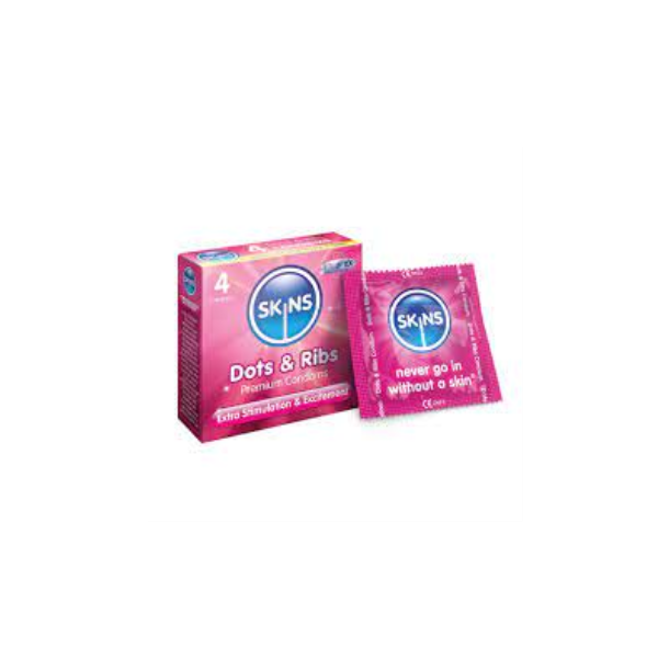Skins Dots Ribs 4 Condoms