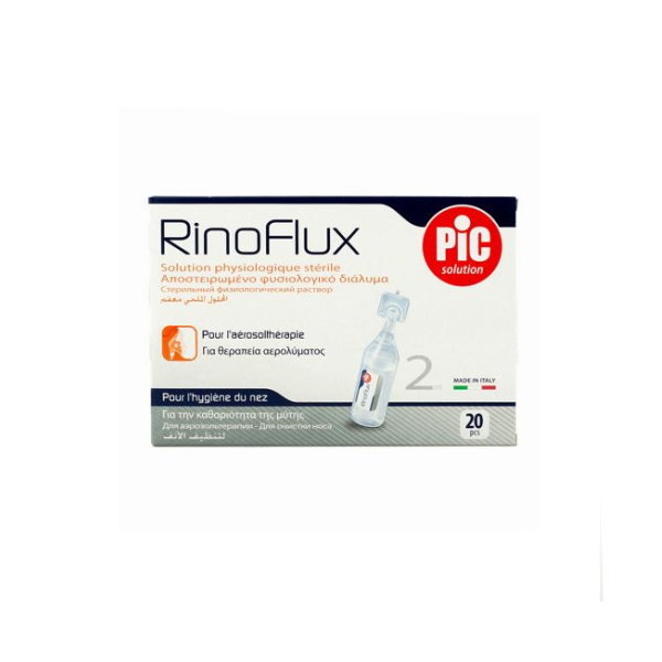 Rinoflux Saline Solution 2 Ml Vial 20 Pcs