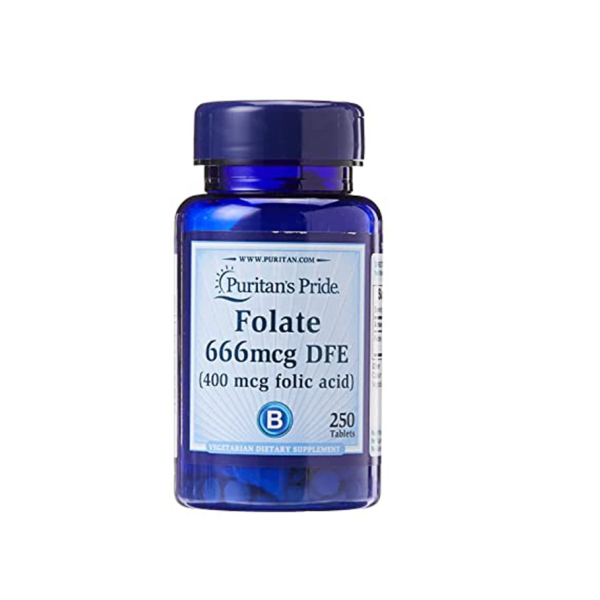 Puritan'S Pride Folate 666 Mcg Dfe 400 Mcg Folic Acid