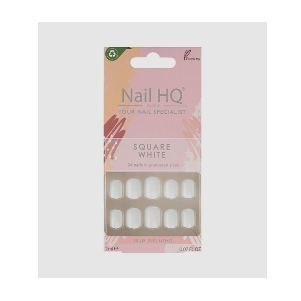 Nail HQ Square White Nails (24 Pieces)